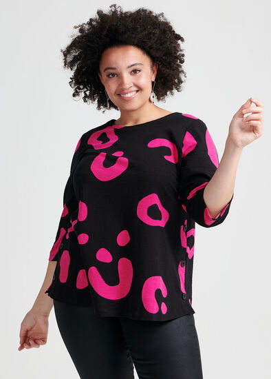 Plus Size Abstract Ikat Top