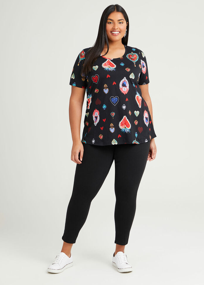 Organic Magic Hearts Print Top, , hi-res