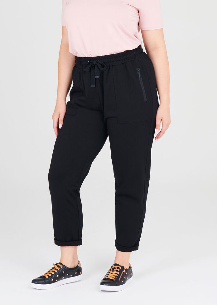 Bamboo Ponte Zips Jogger, , hi-res