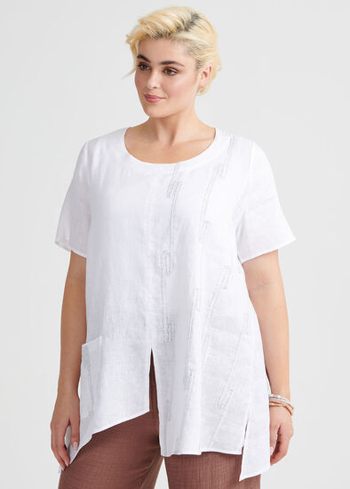 Plus Size Driftwood Linen Top