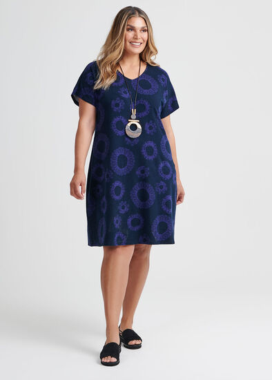 Plus Size Cotton Swirl Print Dress