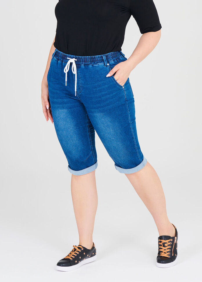 The Easy Fit Crop Denim Jogger, , hi-res