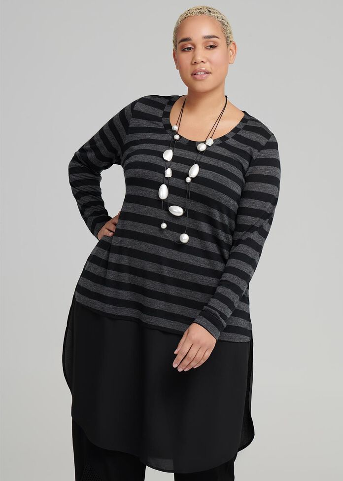 Aurora Stripe Wool Tunic, , hi-res