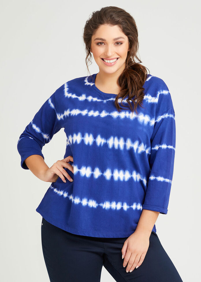 Organic Stripe Tie Dye Sweat, , hi-res