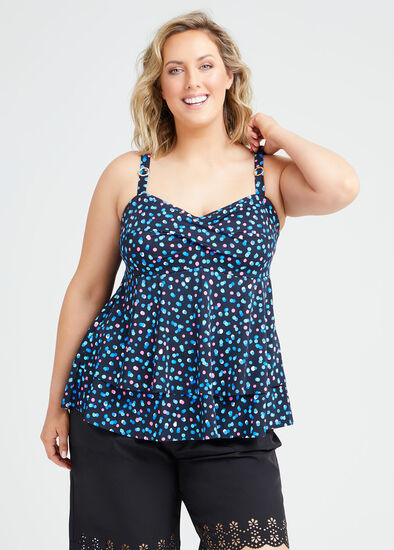 Plus Size Multi Spot Tankini