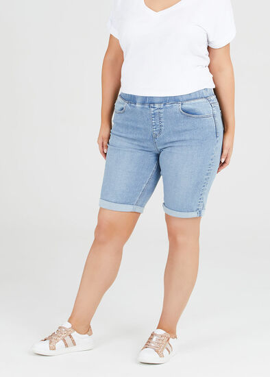 Plus Size Bamboo Cuff Denim Short