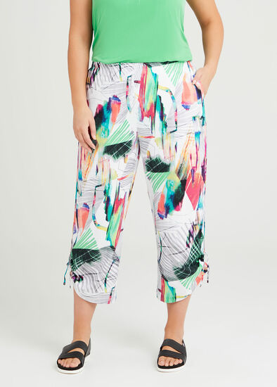 Plus Size Spring Twist Wide Crop Pant