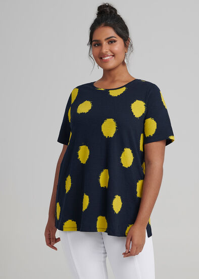 Plus Size Circles Short Sleeve Top