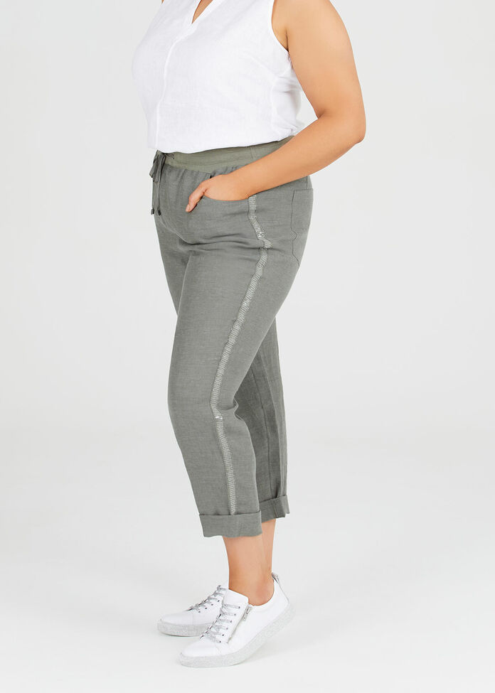 Latania Linen & Sequin Pant, , hi-res