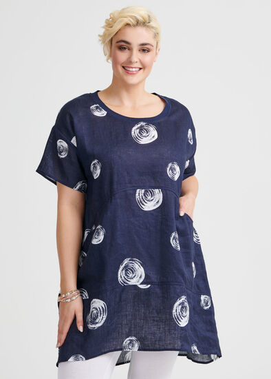 Plus Size Circle Linen Tunic