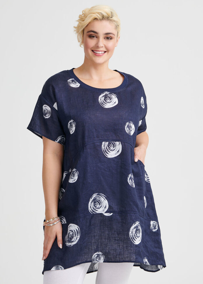 Circle Linen Tunic, , hi-res