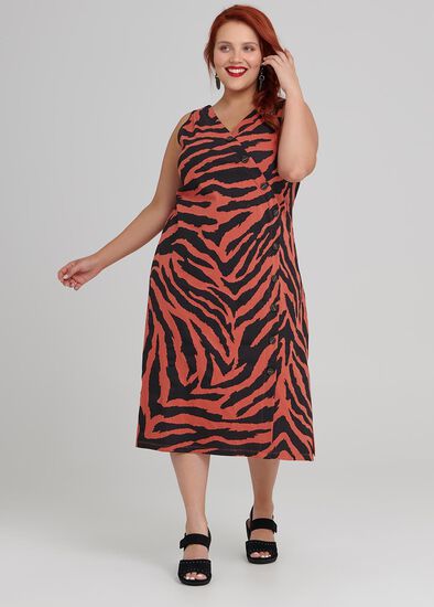 Plus Size Abstract Zebra Dress