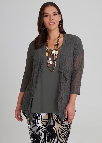 Plus Size Vintage Mesh Cardi