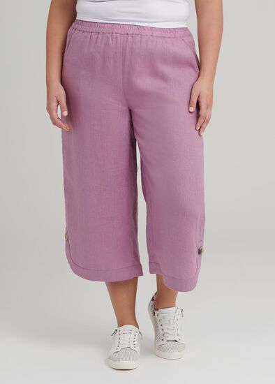 Plus Size La Cite Linen Crop Pant