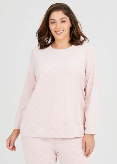 Plus Size Velour Stars Lounge Top