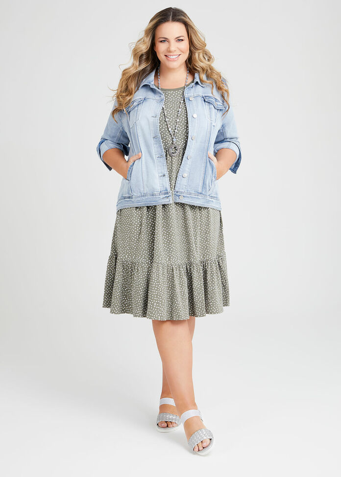 Organic Mini Spot Tiered Dress, , hi-res