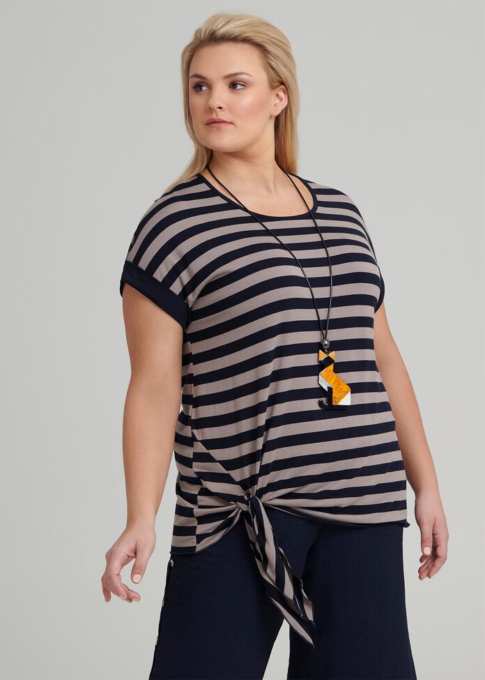 Stripe Knot Top, , hi-res