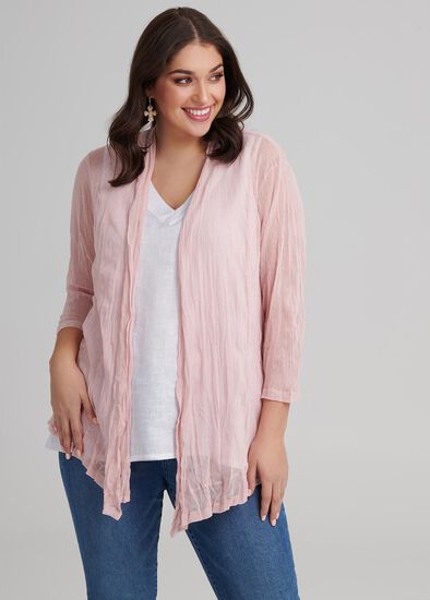 Plus Size Mesh Essential Cardi