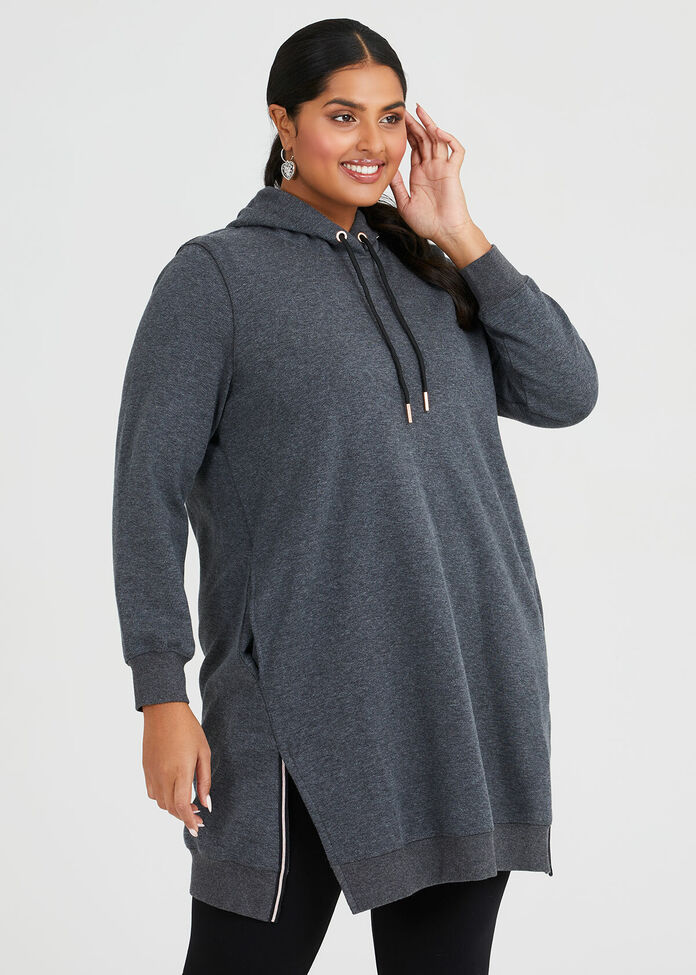 Hooded Sweat Dress, , hi-res