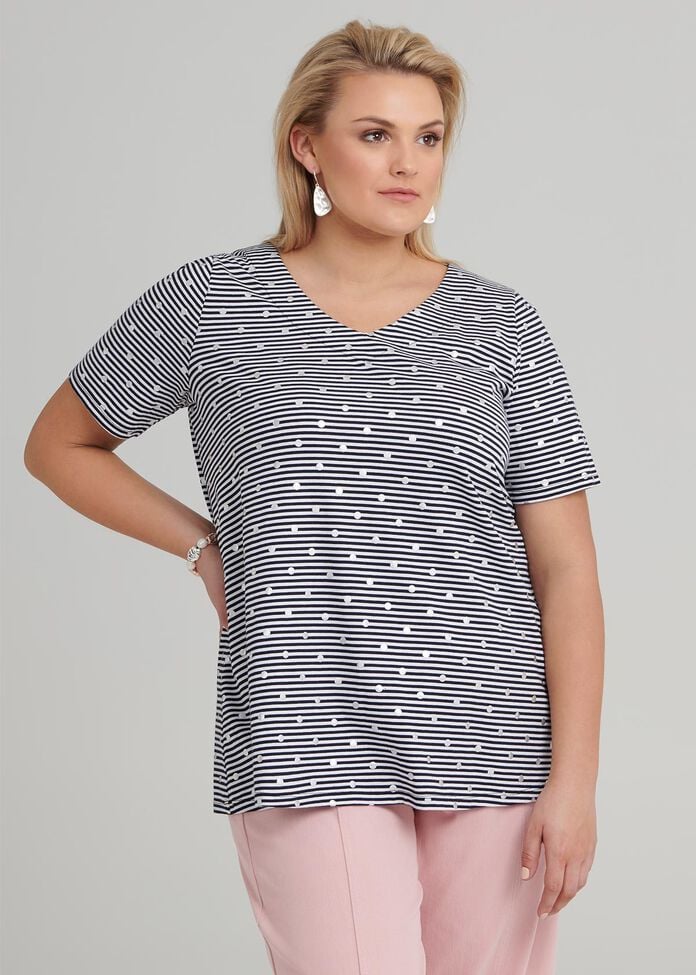 Mini Stripe And Spot Top, , hi-res