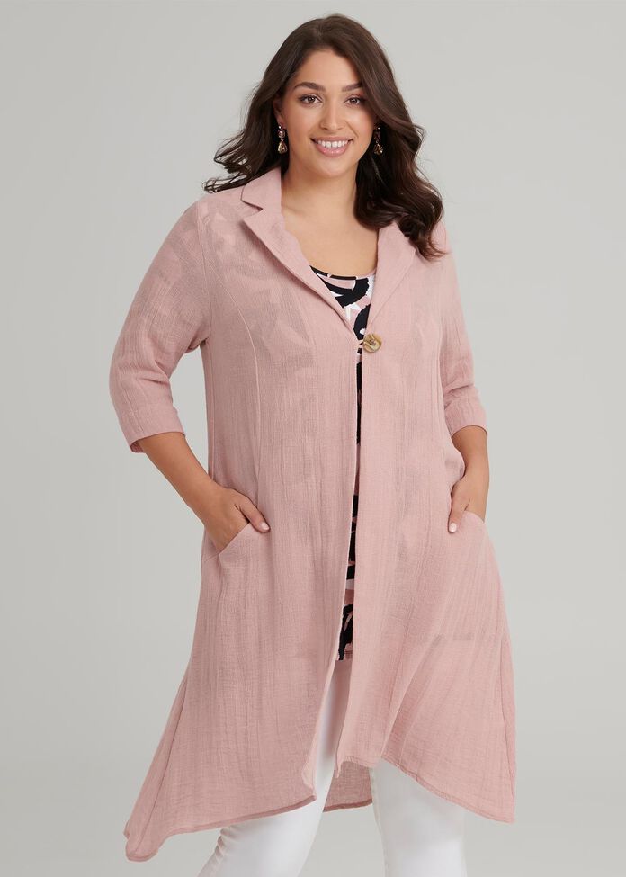 Linen Daybreak Duster, , hi-res