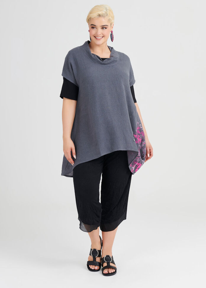 Titanium Linen Gauze Tunic, , hi-res