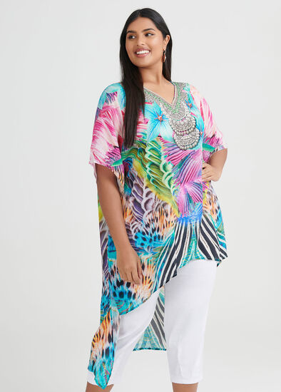 Plus Size Club Aqua Viscose Tunic