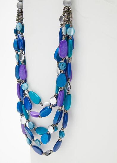 Blue Bead Layered Necklace