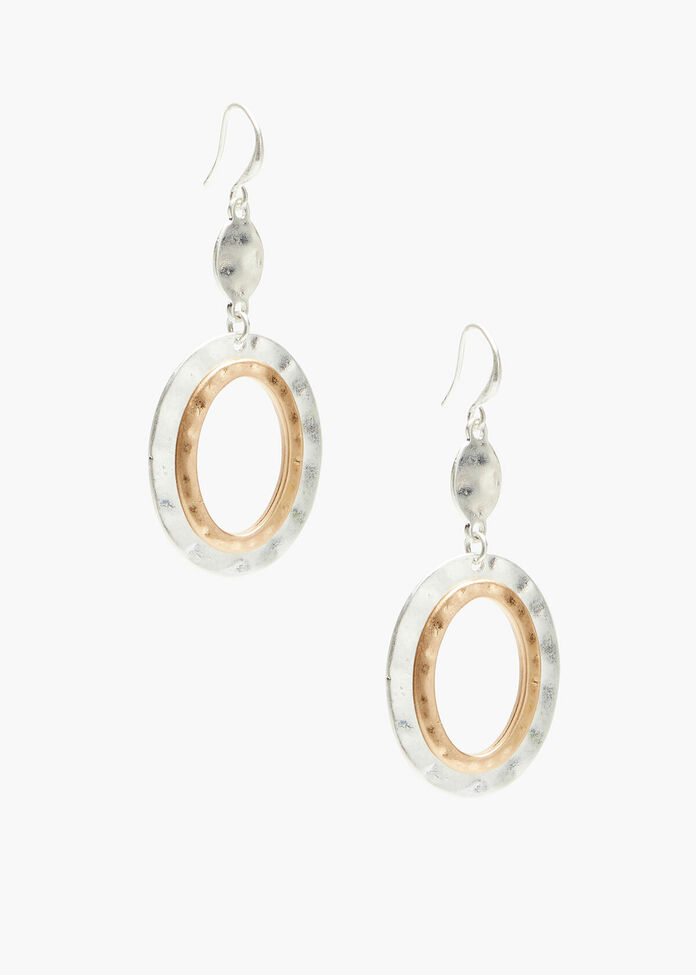 Mixed Metal Drop Earrings, , hi-res