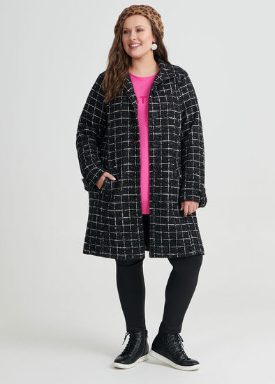 Plus Size Checked Boucle Jacket