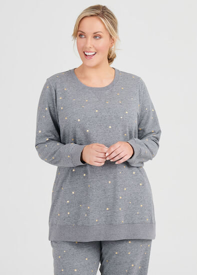 Plus Size Mini Star Sweat Top