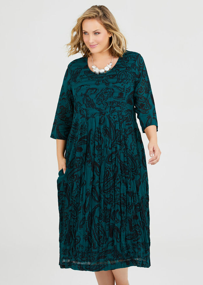 Cotton Paisley Dress, , hi-res