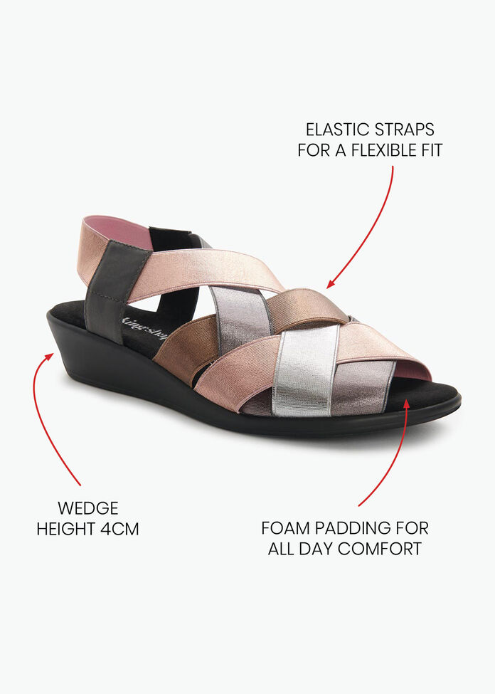 Abby Elastic Weave Sandal, , hi-res