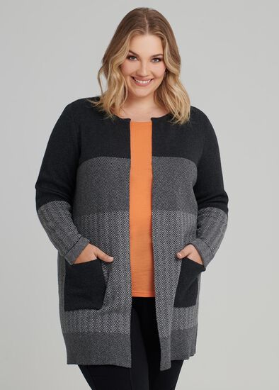 Plus Size Textured Mix Cardi