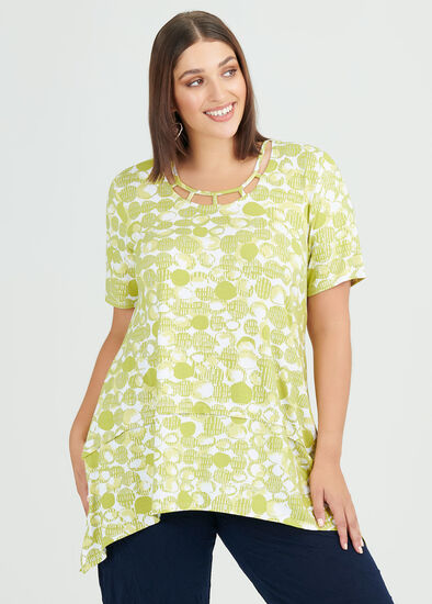 Plus Size Foil Spot Viscose Top