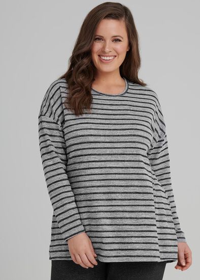 Plus Size Stripe Luxe Lounge Top