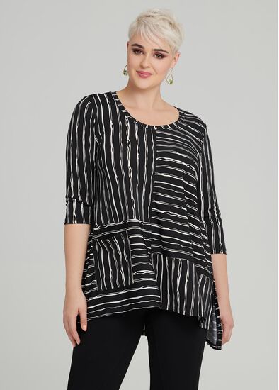 Plus Size Chalk Stripe Top