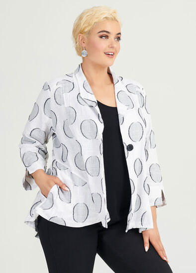 Plus Size Linen Ascot Jacket