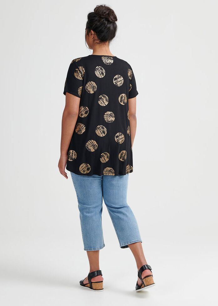 Bamboo Metallic Spot Top, , hi-res