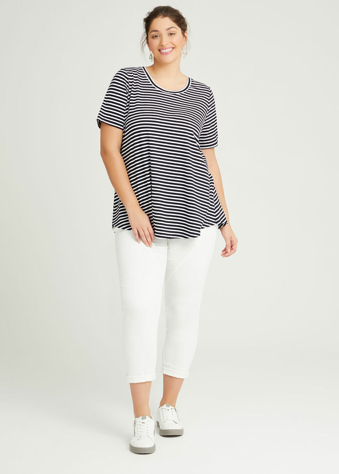 Organic Stripe Swing Basic Tee, , hi-res