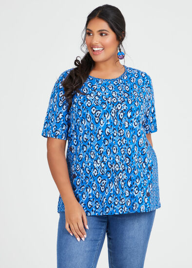 Plus Size Cotton Circles Moon Top