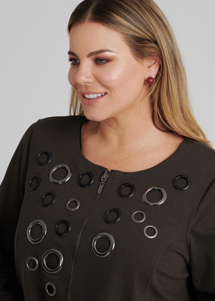 Eyelet Ponti Jacket, , hi-res