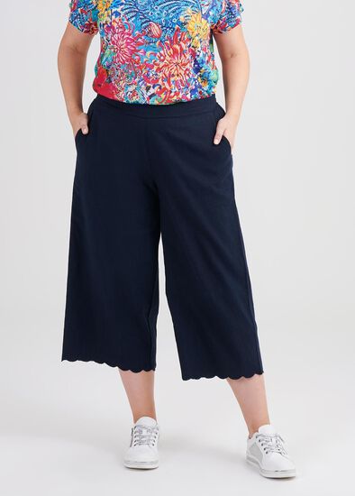 Plus Size Linen Bamboo Crop Pant