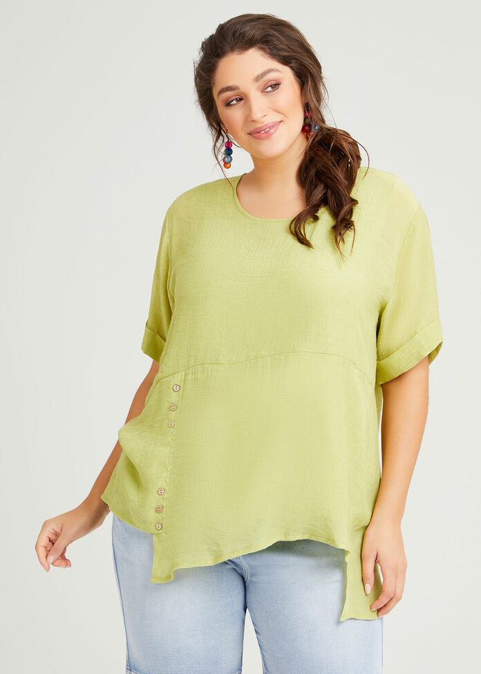 Natural Layered Button Top, , hi-res