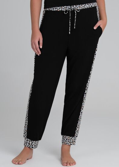 Plus Size Splice Leopard Pj Pant