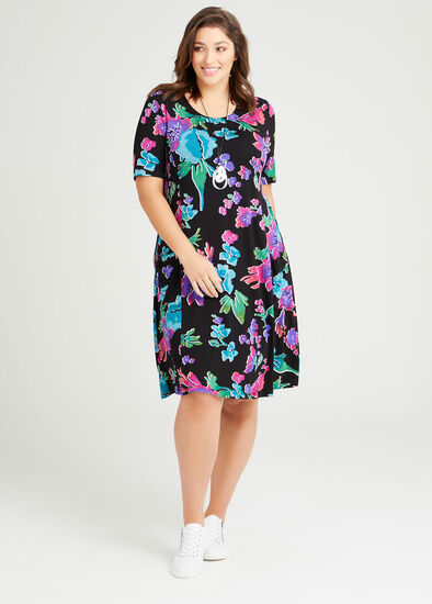 Plus Size Zena Natural Floral Dress