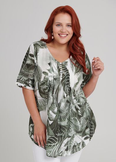 Plus Size Greenery Swing Top