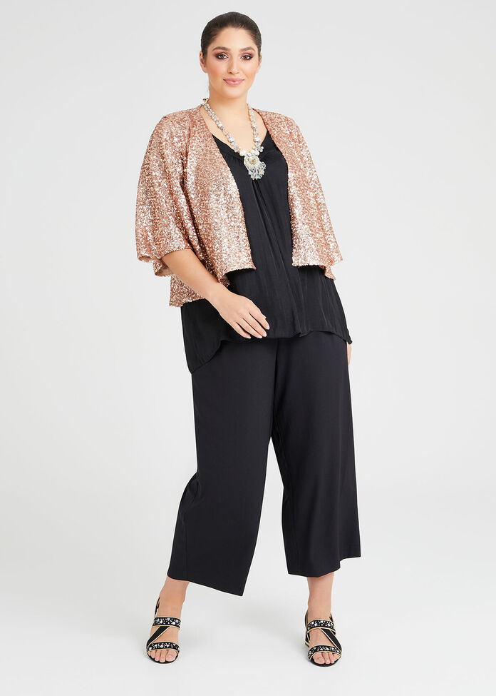 Sparkle Sequin Lined Shrug, , hi-res