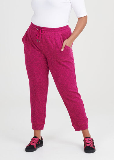 Plus Size Fuchsia Melange Jogger