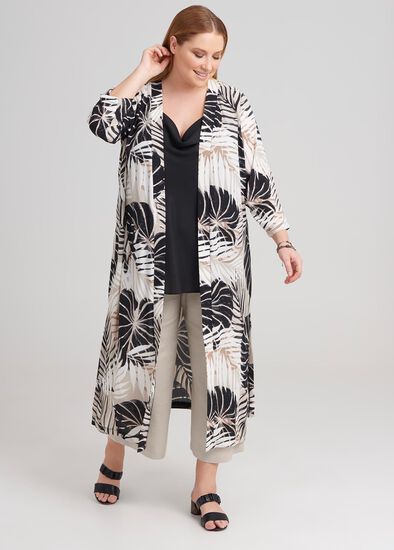 Plus Size Palm Print Duster